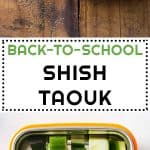 Collage of Shish Taouk images with text overlay for Pinterest.