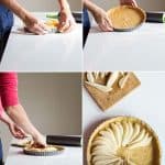 Collage of images of Simple Pear Tart recipe with text overlay for Pinterest.