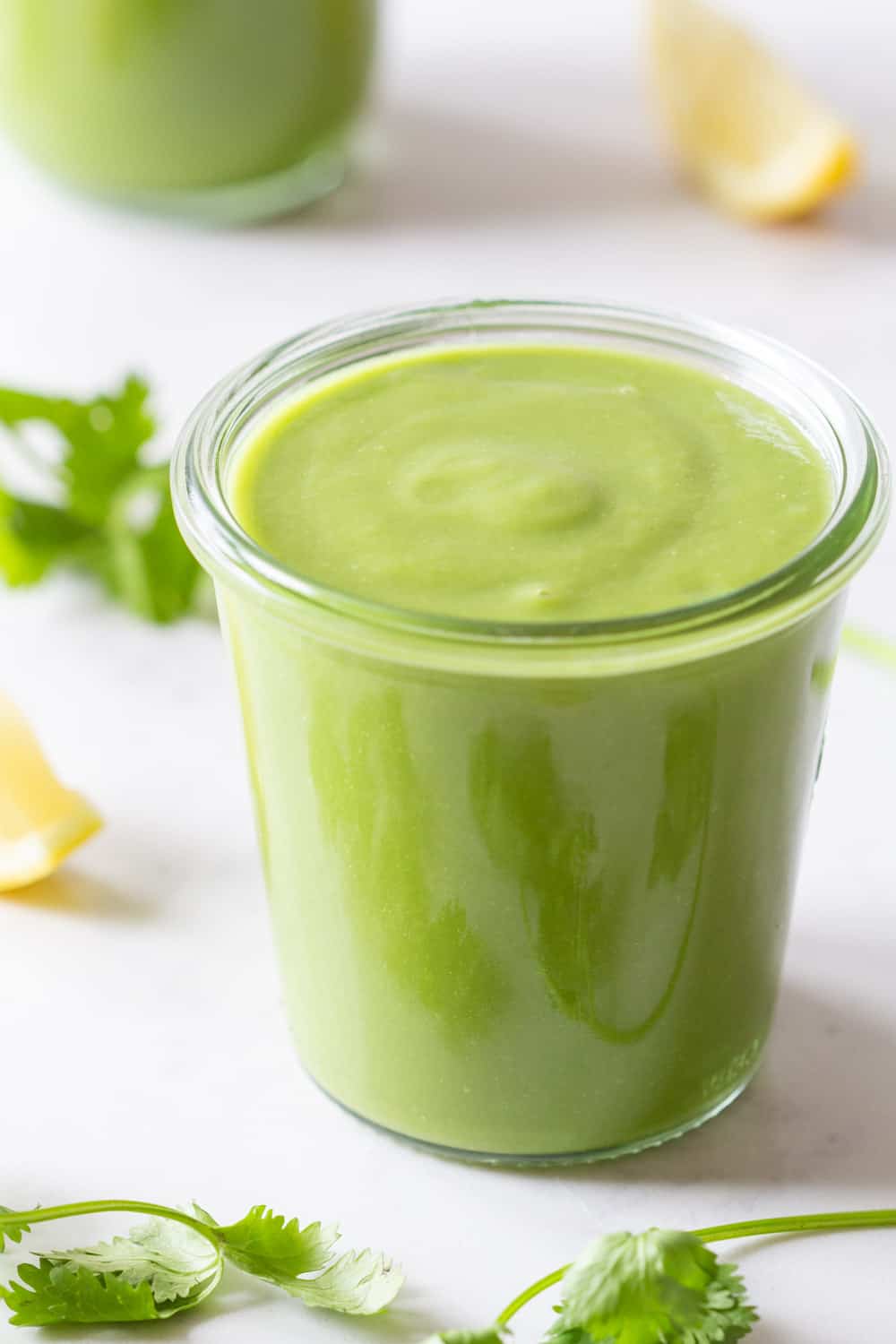 Creamy Keto Avocado Smoothie in a glass.