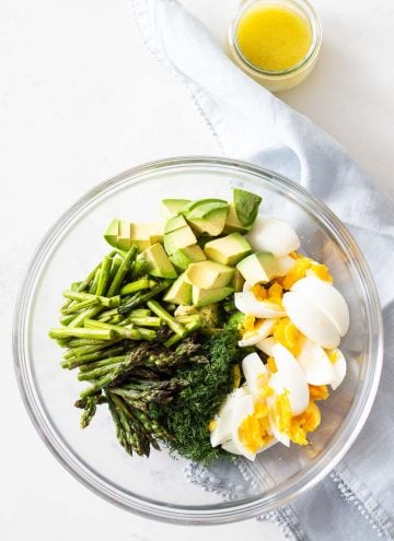 Avocado Egg Salad in a glass bowl.