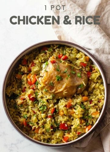 Chicken and Rice in a deep plate