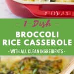 Broccoli Rice Casserole Pin Collage