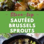 Collage of finished dish with text overlay for Pinterest