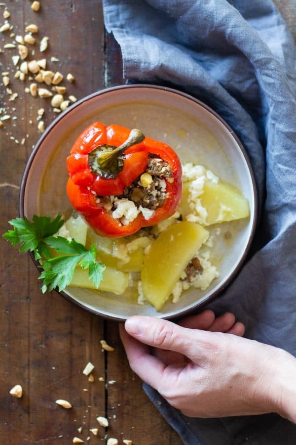 Stuffed Pepper on a Plate